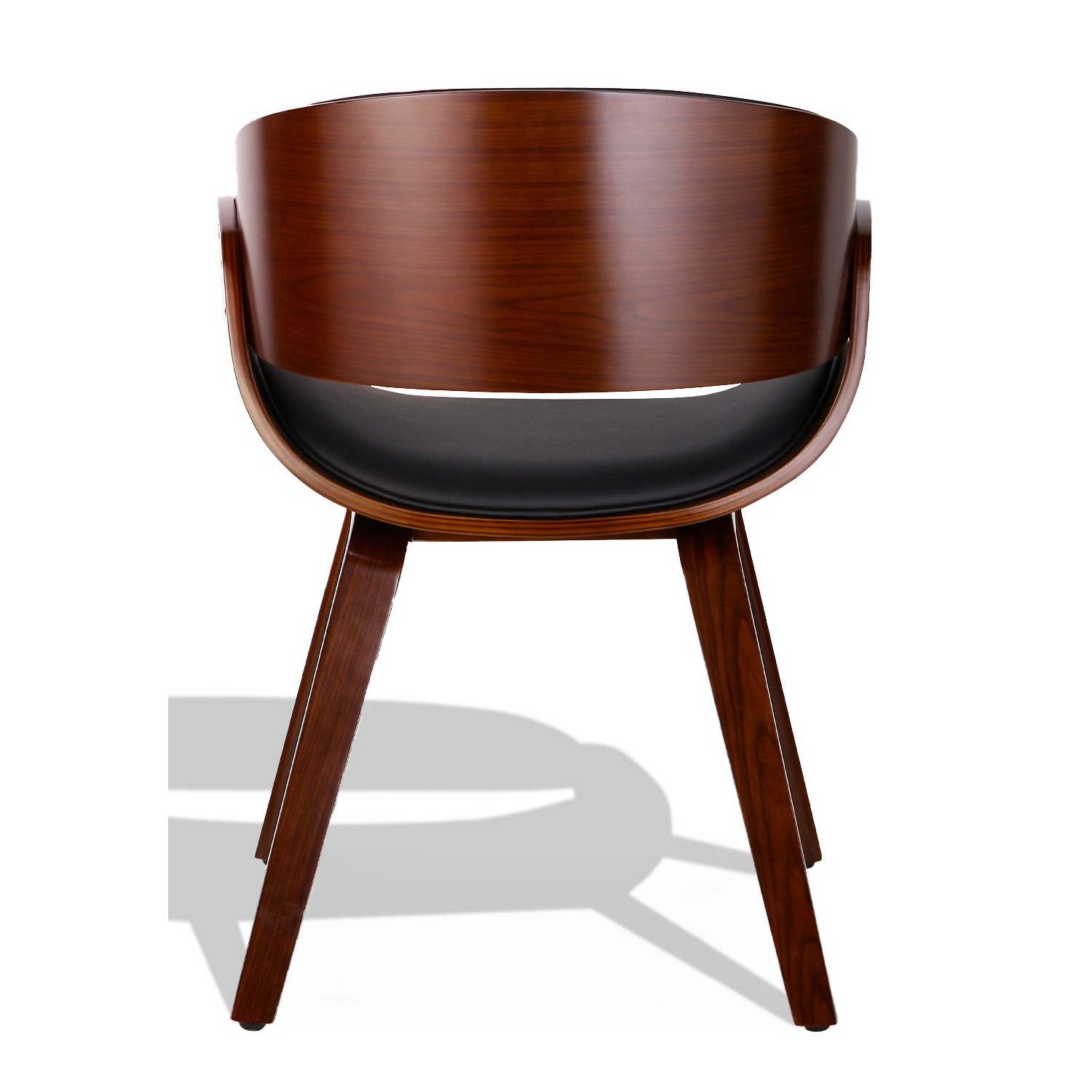 Nordic Burrow S chair with leatherette cushion in walnut wood