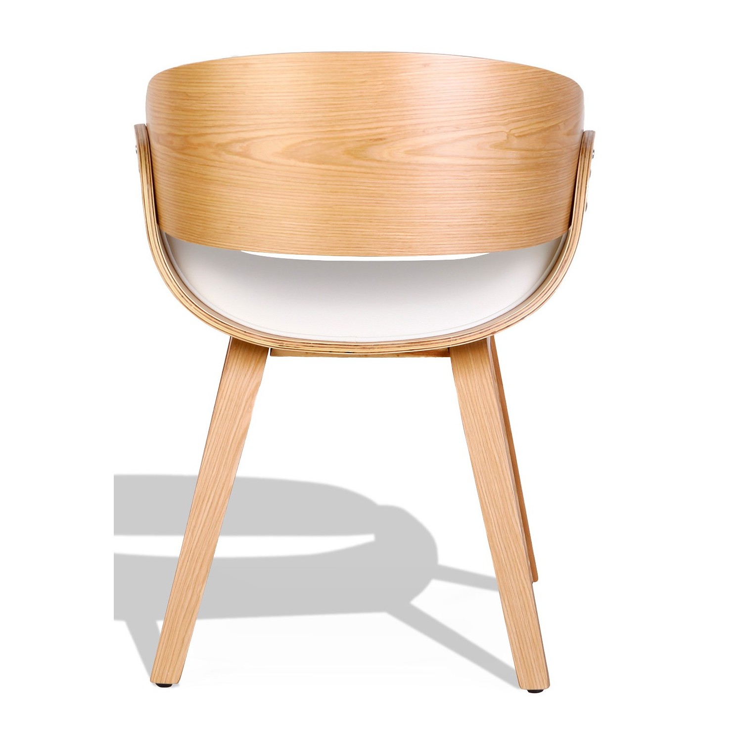 Silla nórdica Burrow S con cojín de polipiel de madera de arce