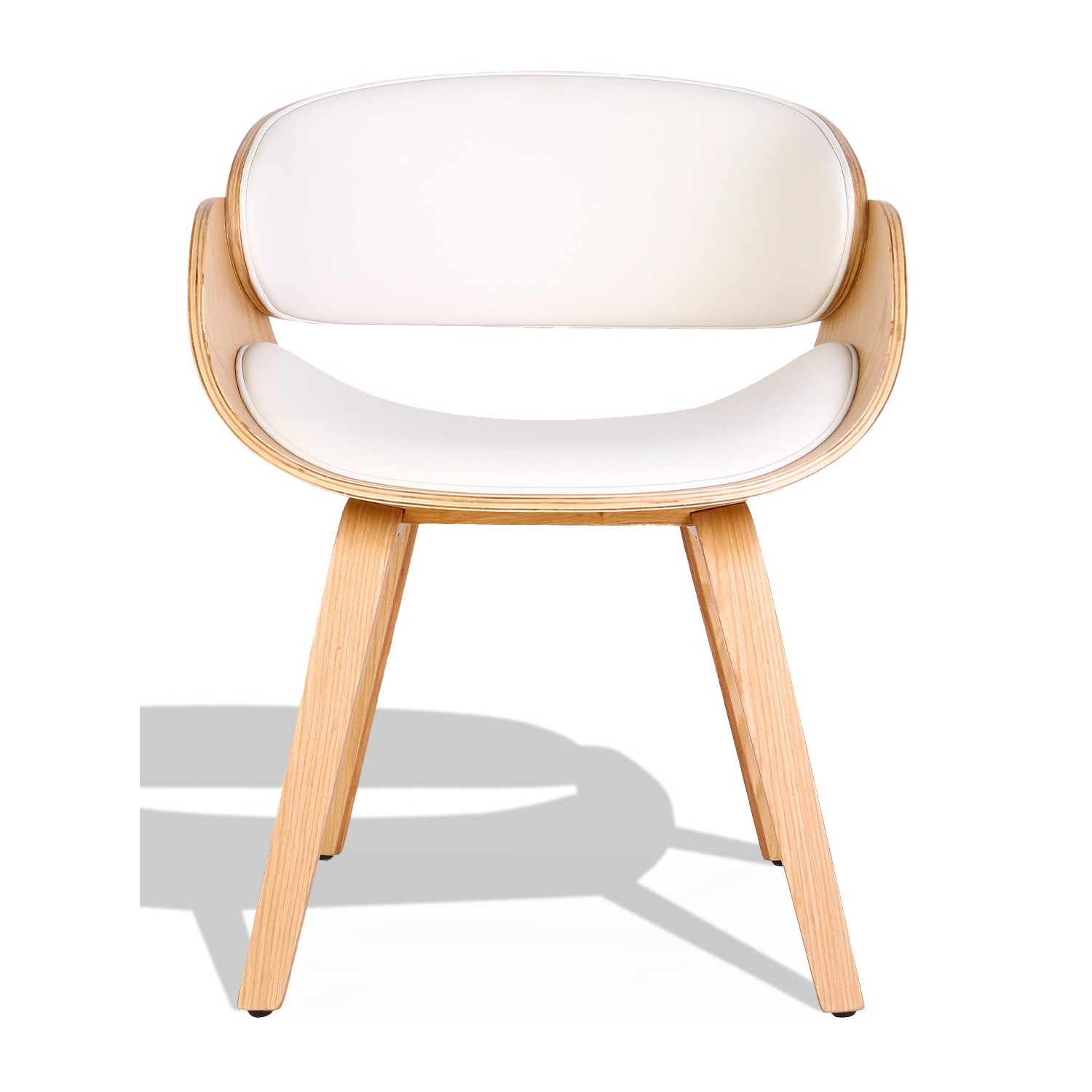 Silla nórdica Burrow S con cojín de polipiel de madera de arce