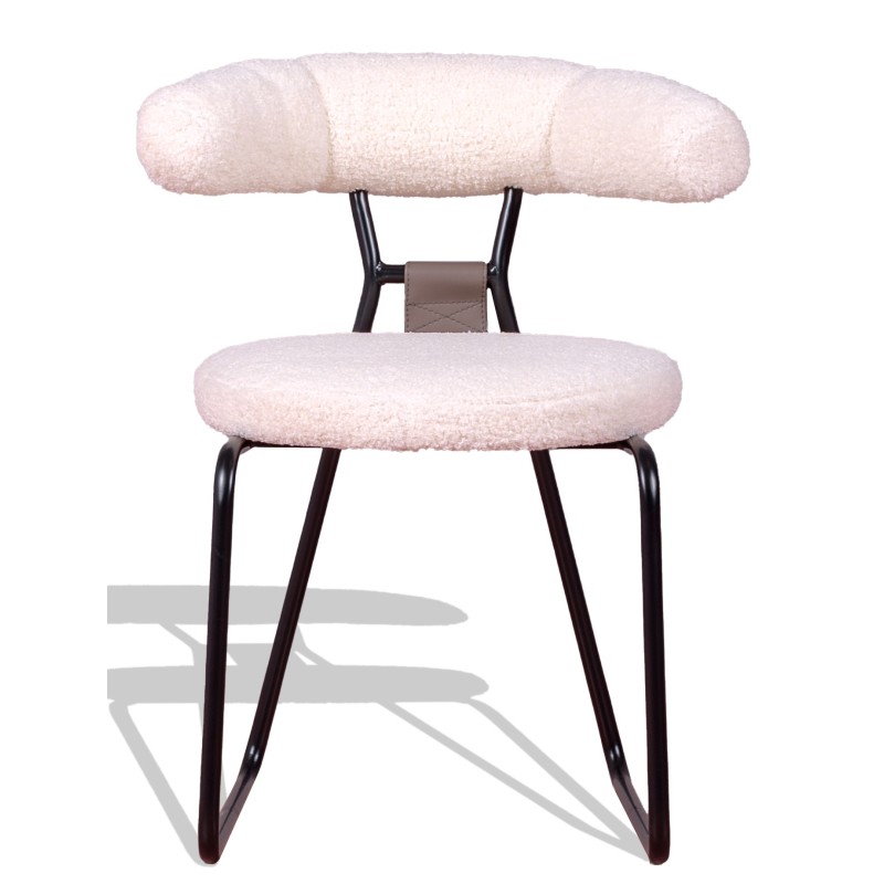 Chaise design Oxford tapissée en bouclé