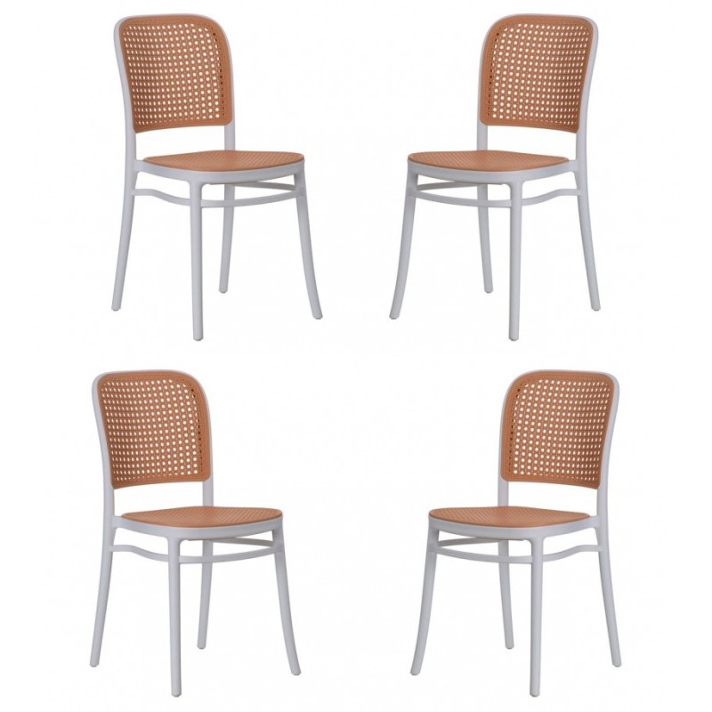 Pack 4 sedie Moulin in rattan sintetico