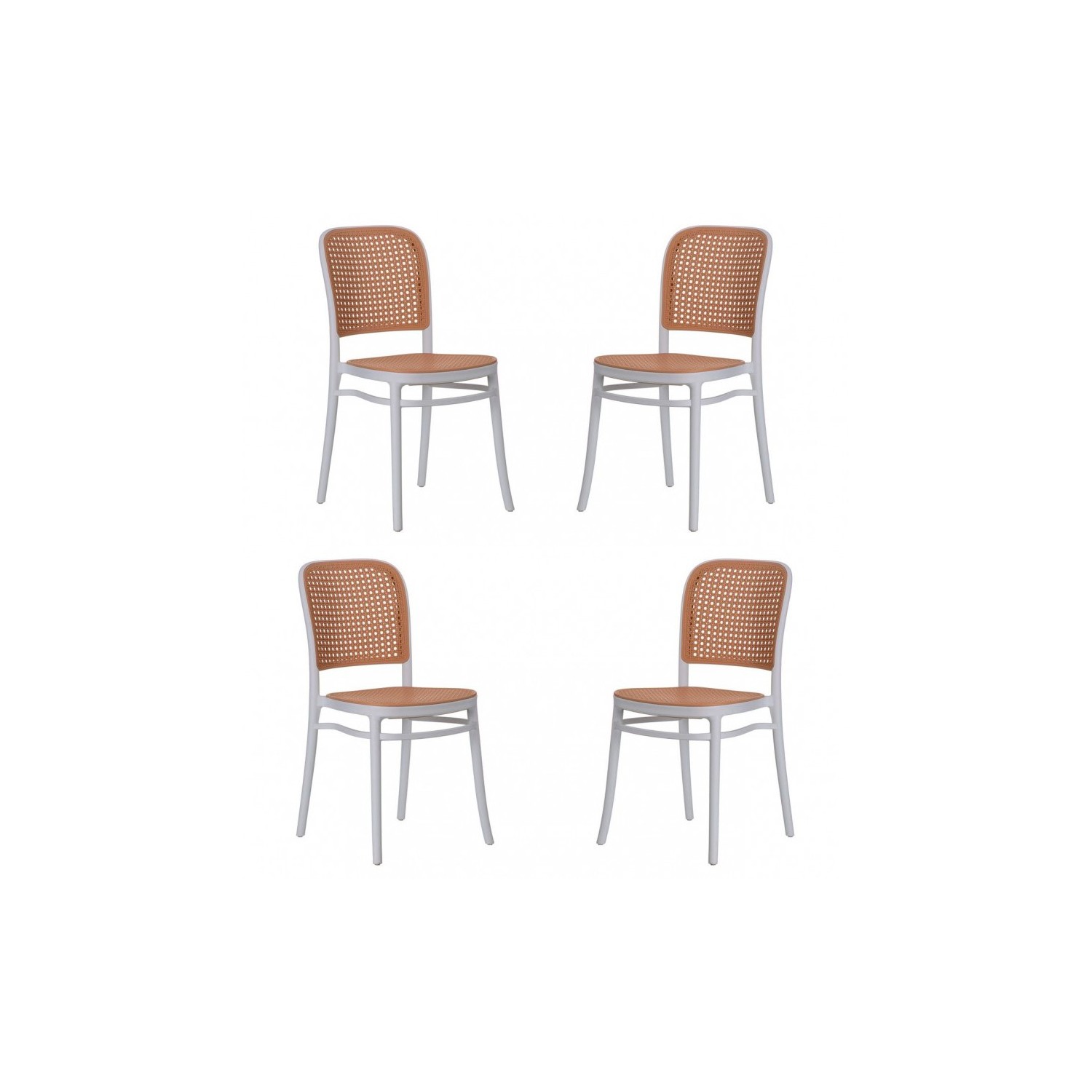 Pack 4 chaises Moulin en rotin synthétique